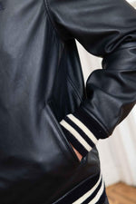 Navy tone-on-tone varsity teddy - Image n°10