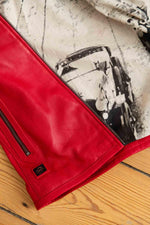 Red sheepskin jacket with a motorsport edge-sleek, regular fit. - Image n°12