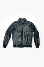 Navy sheep leather jacket, tribute to Jacky Ickx's racing legacy. - Image n°7