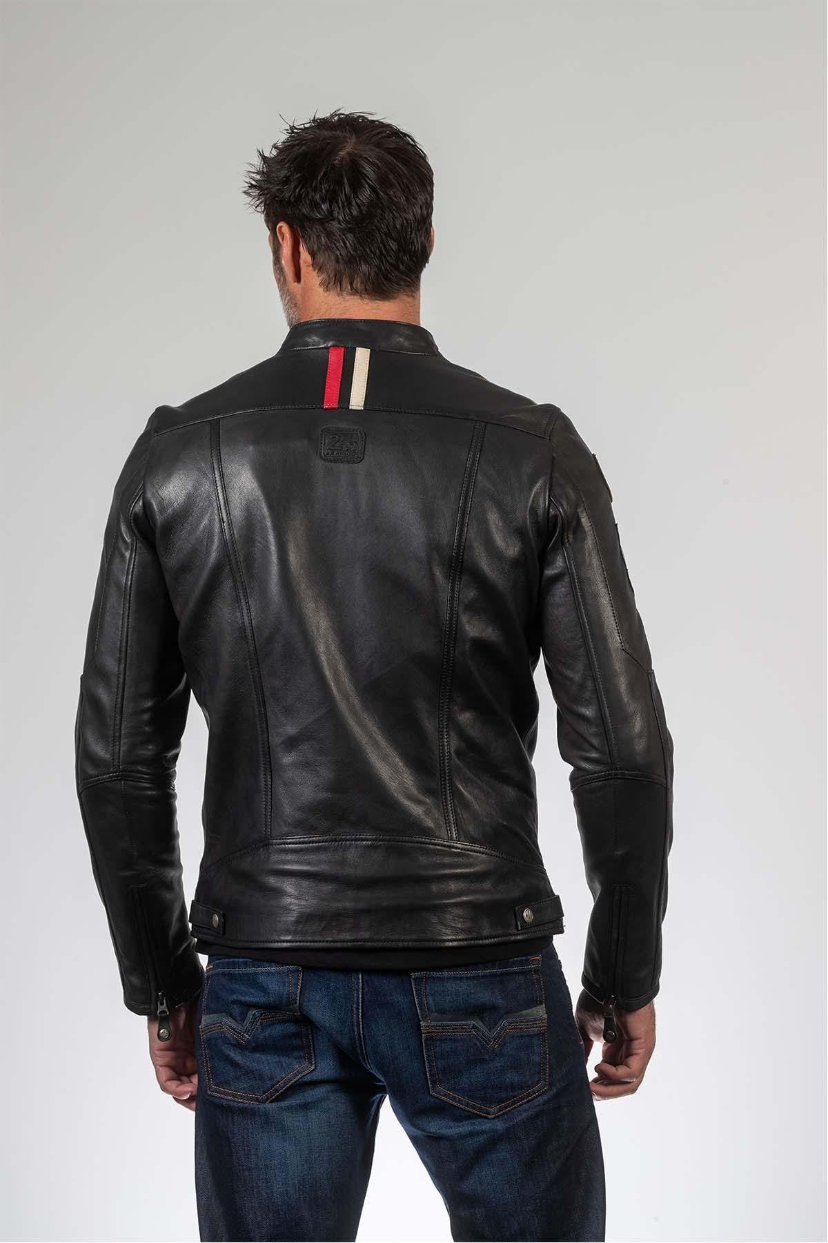 Black racing leather jacket Lagache 24H Le Mans 1923 Men - Image n°4