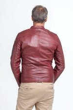 Red lambskin jacket inspired by Steve McQueen's 1971 Le Mans. - Image n°5