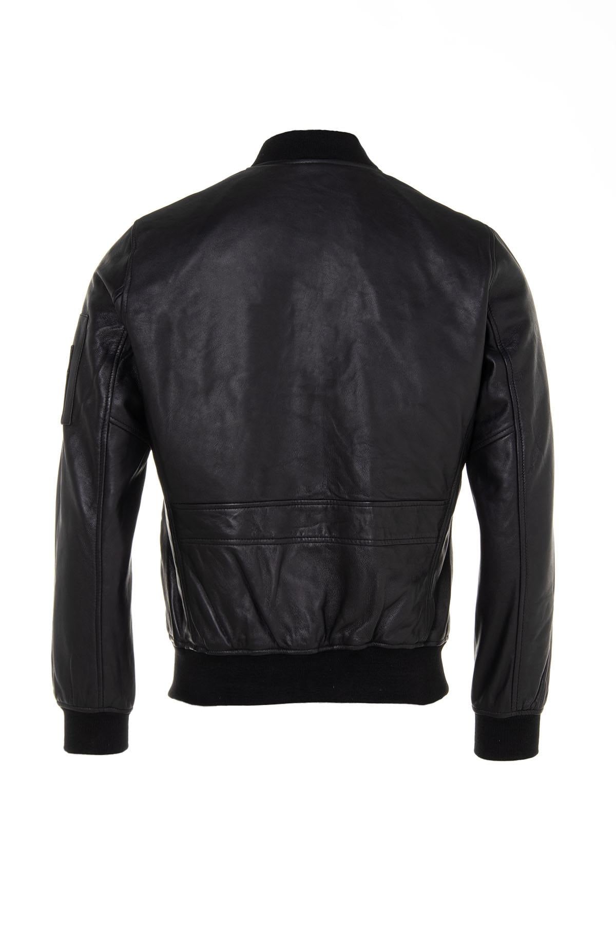 Schott NYC's lambskin MA-1 bomber with ribbed trims and zip front. - Image n°8