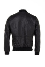 Schott NYC's lambskin MA-1 bomber with ribbed trims and zip front. - Image n°8