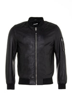 Schott NYC's lambskin MA-1 bomber with ribbed trims and zip front. - Image n°5