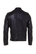 Black vegetable leather jacket with biker collar - Image n°7