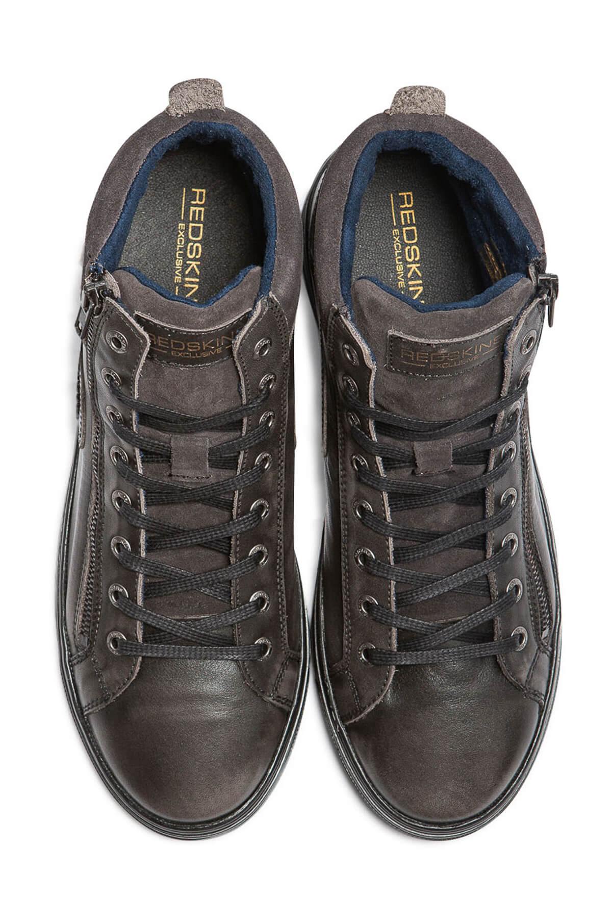 Charcoal leather sneakers - Image n°3