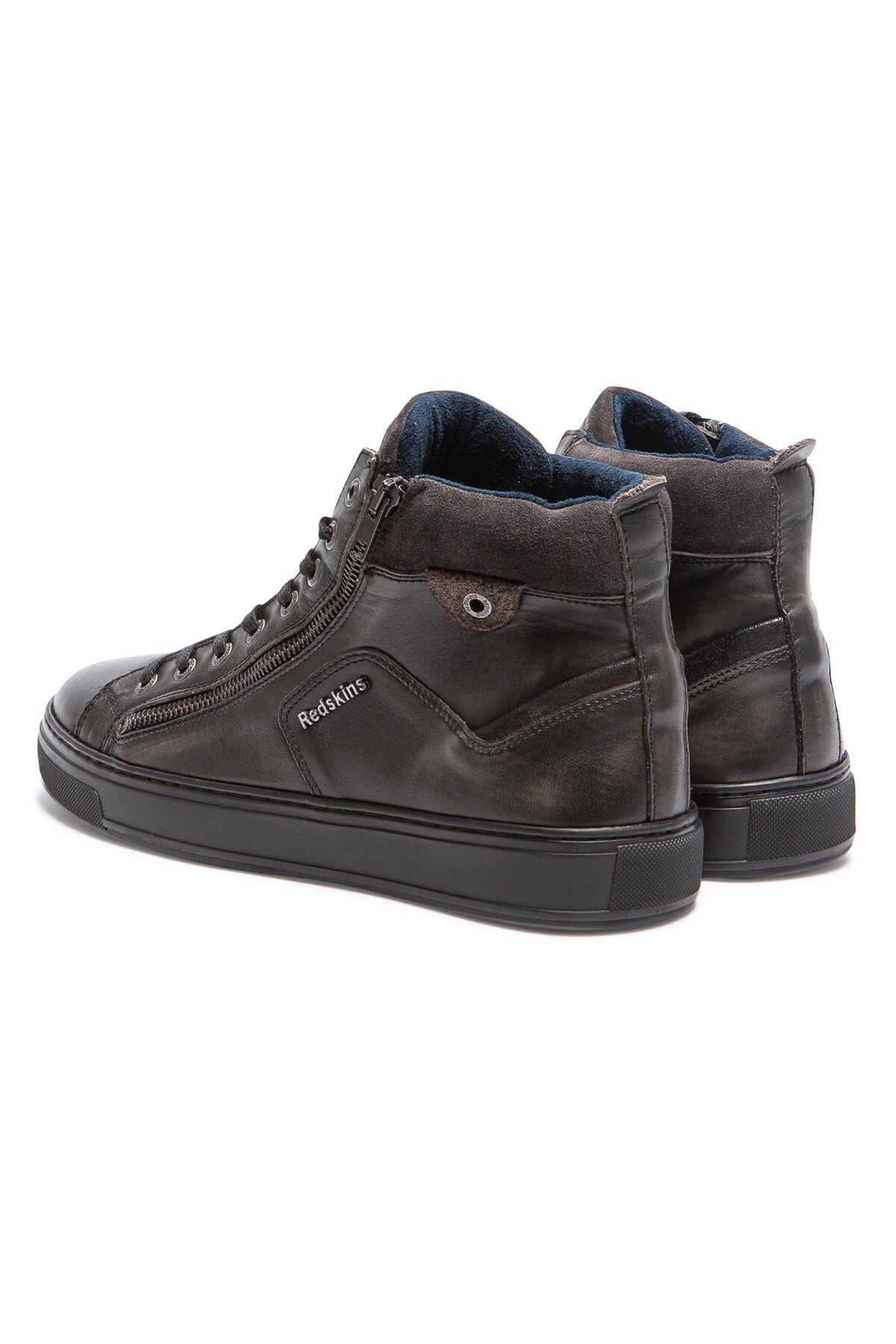 Charcoal leather sneakers - Image n°5