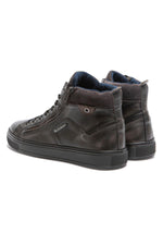 Charcoal leather sneakers - Image n°5