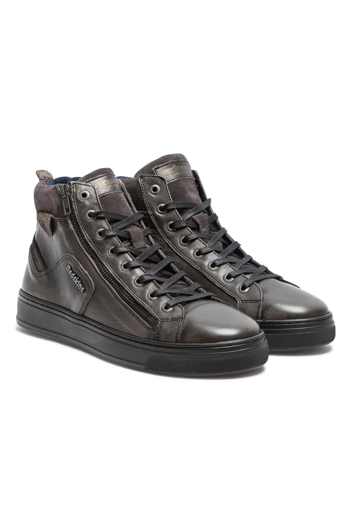 Charcoal leather sneakers - Image n°2