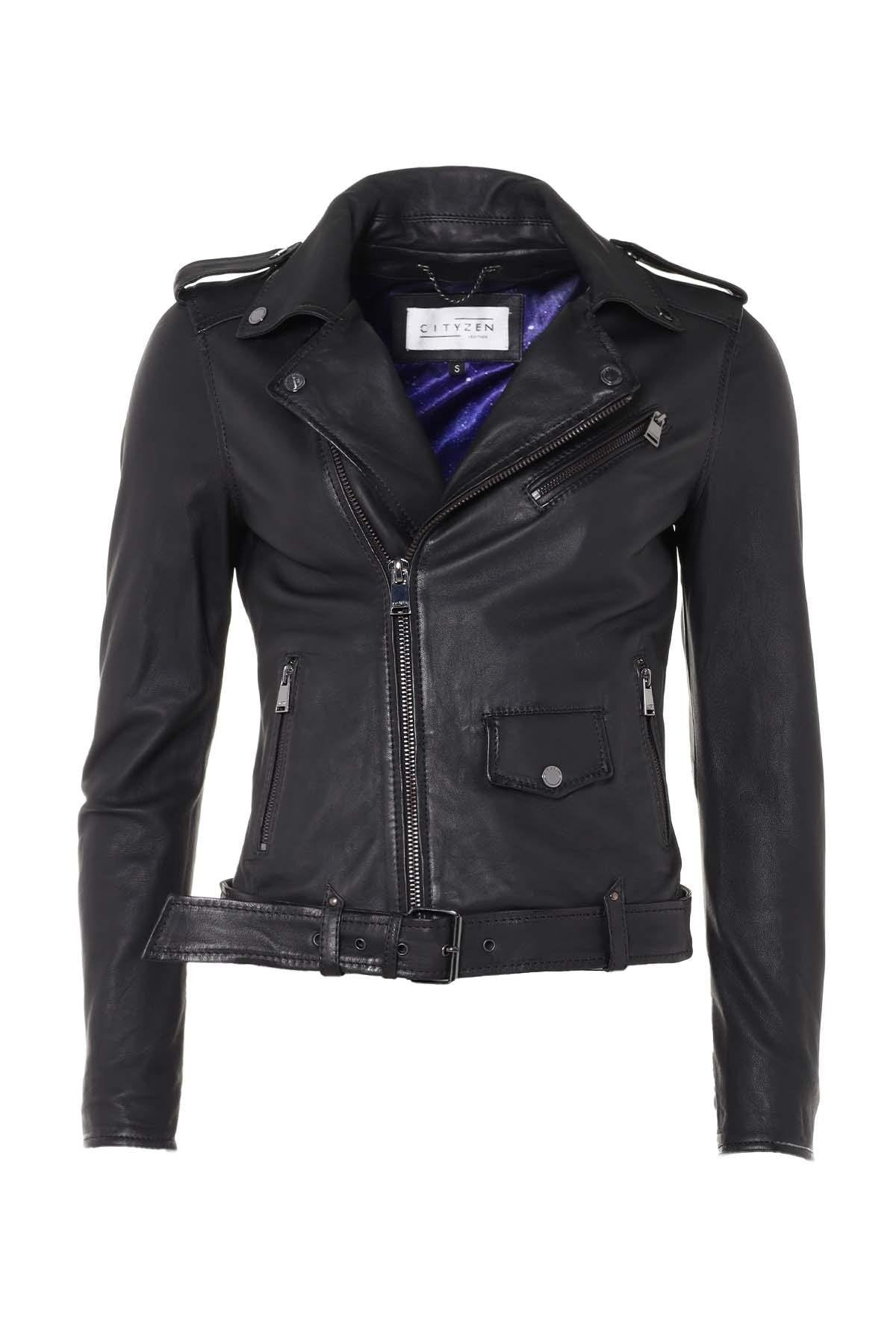Tailored lambskin biker jacket with D-pocket and zipped pockets. - Image n°3