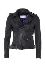 Tailored lambskin biker jacket with D-pocket and zipped pockets. - Image n°3