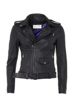 Tailored lambskin biker jacket with D-pocket and zipped pockets. - Image n°3