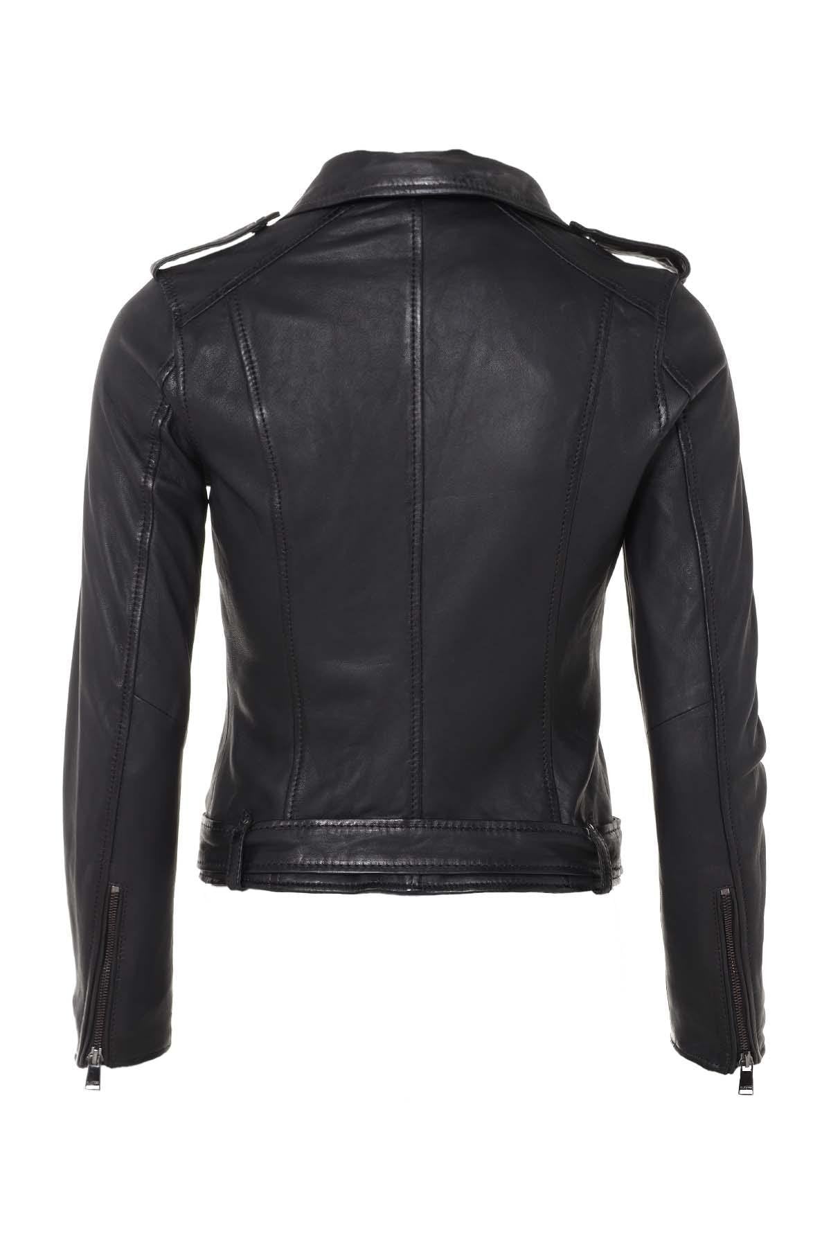 Tailored lambskin biker jacket with D-pocket and zipped pockets. - Image n°5