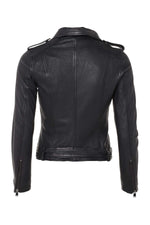 Tailored lambskin biker jacket with D-pocket and zipped pockets. - Image n°5
