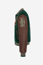 Schott's green wool teddy with cordovan-trimmed vachetta sleeves. - Image n°7