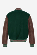 Schott's green wool teddy with cordovan-trimmed vachetta sleeves. - Image n°9