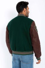 Schott's green wool teddy with cordovan-trimmed vachetta sleeves. - Image n°4