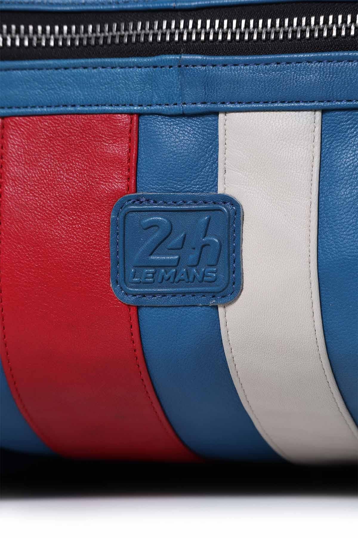 72-hour travel bag in blue leather "Le Mans 1923" - Image n°3