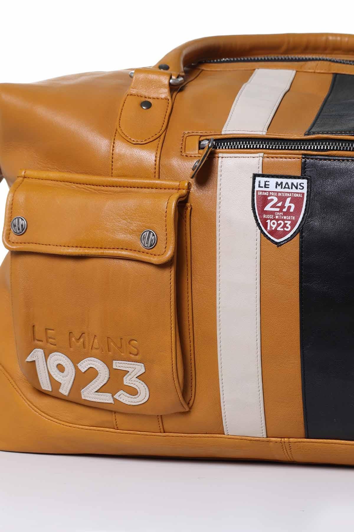 Le Mans 1923 travel bag in yellow leather - Image n°2