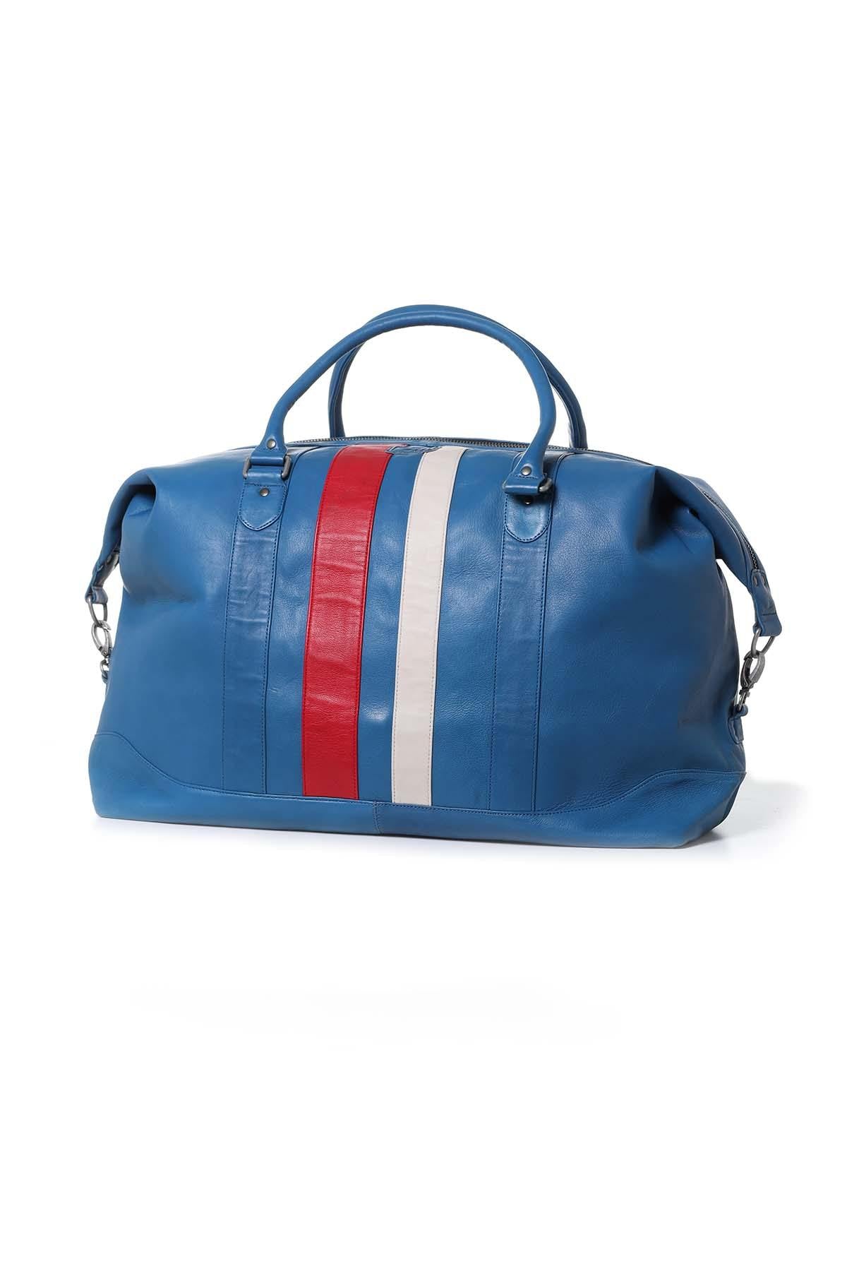 72-hour travel bag in blue leather "Le Mans 1923" - Image n°5