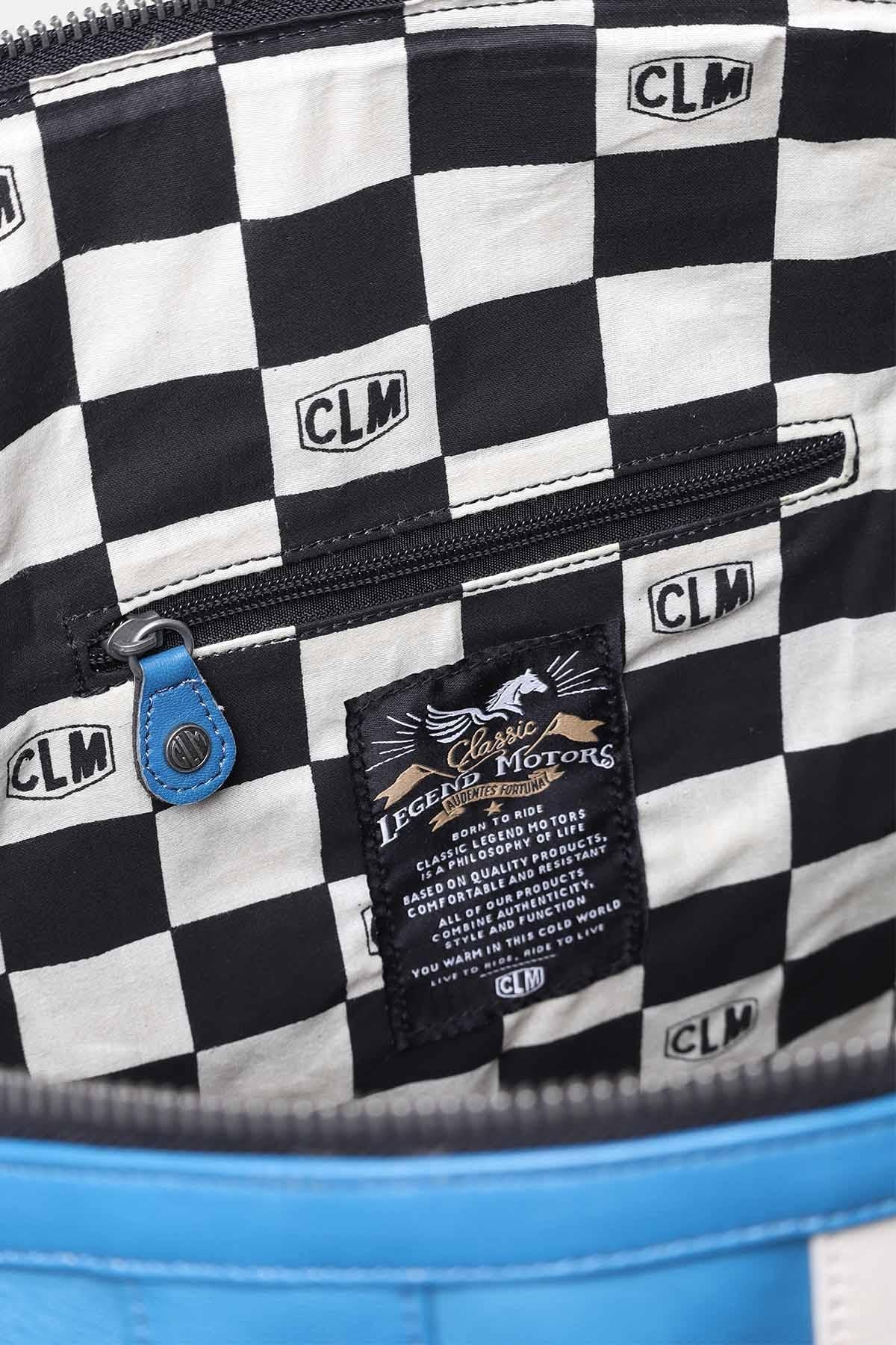 72-hour travel bag in blue leather "Le Mans 1923" - Image n°4