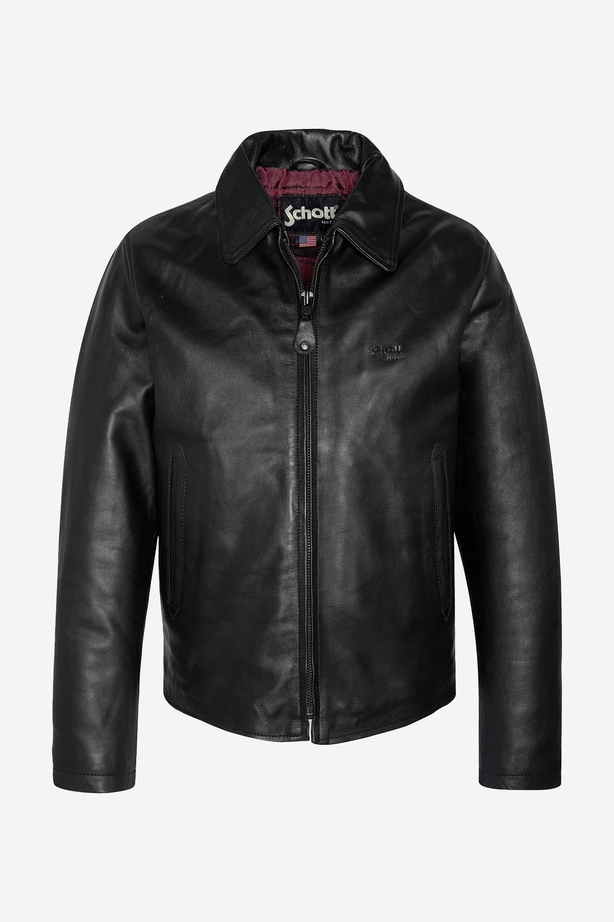 Schott's LC5100: black cowhide, regular fit, built for daily wear. - Image n°3
