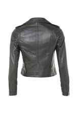 A metallic dark green sheepskin biker jacket, bold and seasonless. - Image n°14