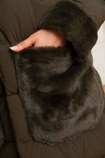 Oakwood's khaki quilted coat: dual-material fabric for autumn-winter. - Image n°2