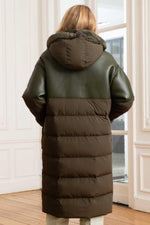 Oakwood's khaki quilted coat: dual-material fabric for autumn-winter. - Image n°3