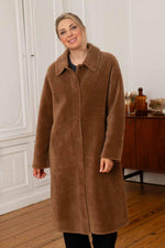 Long reversible wool jacket for women - Image n°4