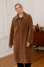 Long reversible wool jacket for women - Image n°4