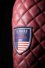 Leather jacket with cool dark red biker - Image n°3