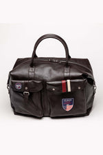 Dark brown leather travel bag for men - Image n°1