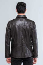 Dark brown sheepskin jacket, inspired by Steve McQueen's iconic style. - Image n°3
