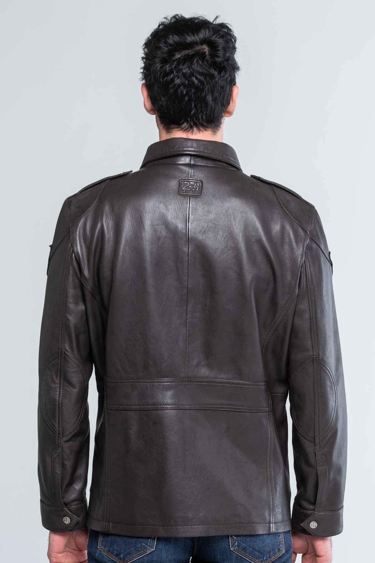 Mid-length shearling in deep brown. Regular fit, Steve McQueen style. - Image n°3