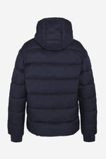 Navy blue recycled nylon down jacket - Image n°8