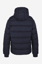 Navy blue recycled nylon down jacket - Image n°8