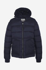 Navy blue recycled nylon down jacket - Image n°7