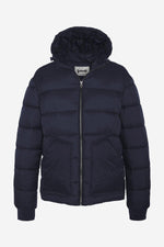 Navy blue recycled nylon down jacket - Image n°7