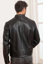 Supple lambskin, biker collar-Daytona's sleek black urban jacket. - Image n°4