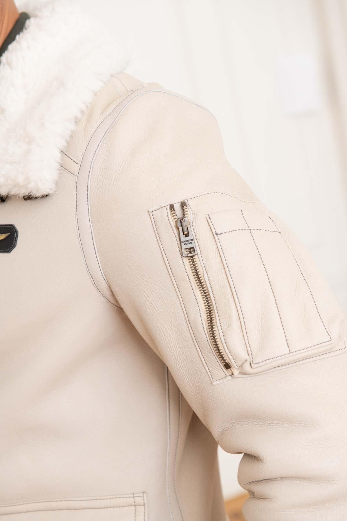 Warm shearling aviator jacket, inspired by Italian military design. - Image n°6