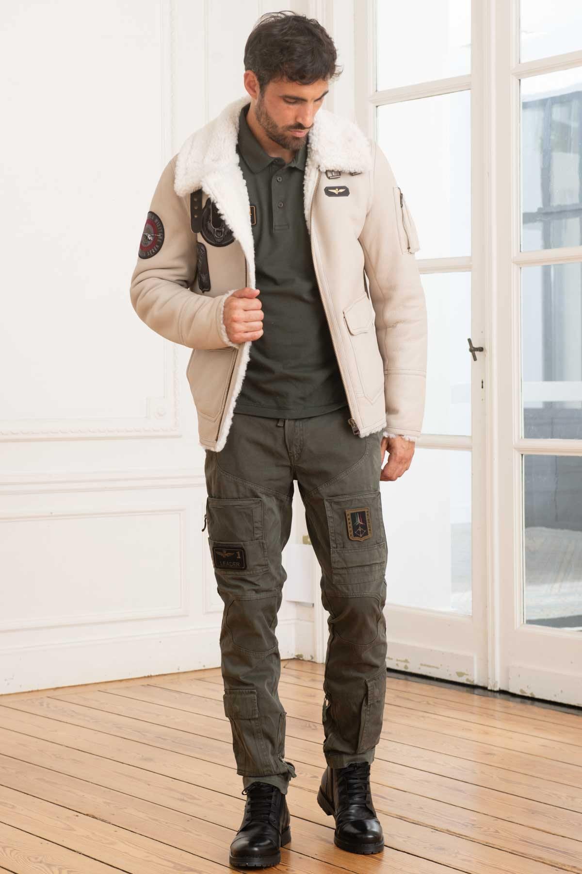 Warm shearling aviator jacket, inspired by Italian military design. - Image n°2