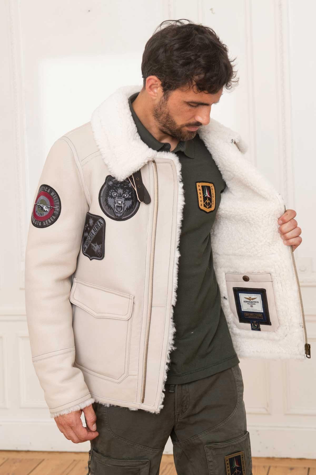 Warm shearling aviator jacket, inspired by Italian military design. - Image n°4