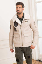 Warm shearling aviator jacket, inspired by Italian military design. - Image n°1