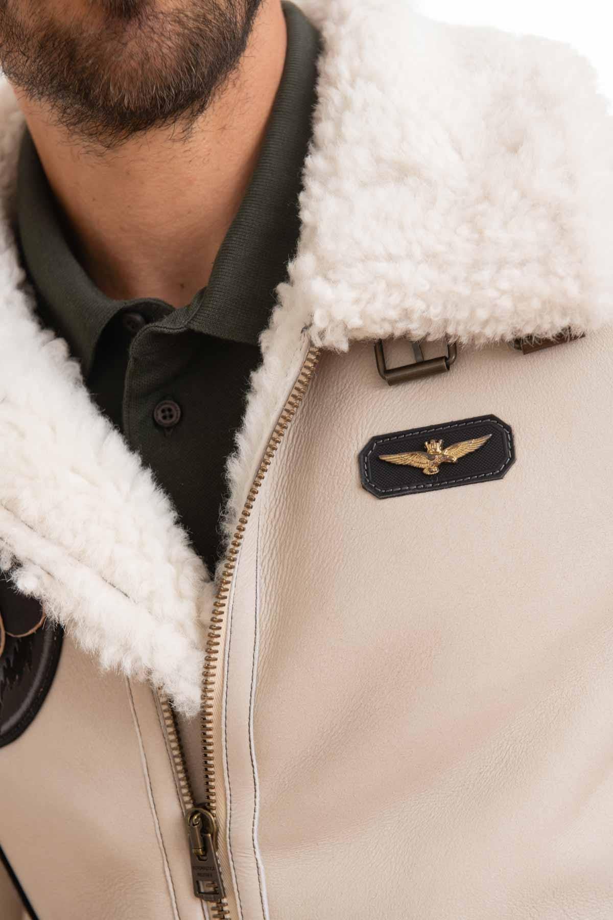 Warm shearling aviator jacket, inspired by Italian military design. - Image n°7