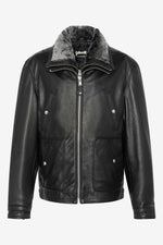 Schott's LC8100W23: black cowhide with snap pockets and vegan collar. - Image n°6