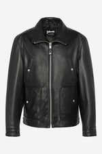 Schott's LC8100W23: black cowhide with snap pockets and vegan collar. - Image n°8