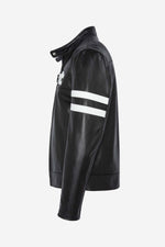 Black cowhide jacket by Schott-timeless moto design for daily wear. - Image n°8
