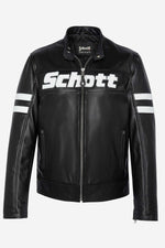 Black cowhide jacket by Schott-timeless moto design for daily wear. - Image n°6