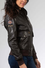Dark brown sheepskin aviator jacket, RAF-inspired, soft and timeless. - Image n°2
